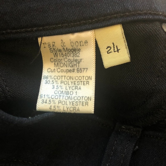 🎉2xHP🎉 Rag & Bone Midnight Leather Trim Skinny Jeans - Picture 11 of 13